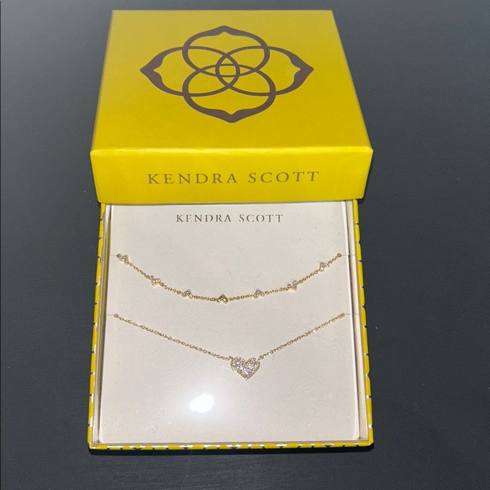 Kendra Scott Ari Haven Heart Necklace Duo. NWT